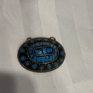 Vintage Blue and Gold Pendant